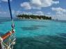Chegando á Tobacco Caye, na grande barreira de corais, em Belize